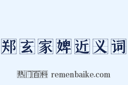 郑玄家婢近义词是什么意思的图片